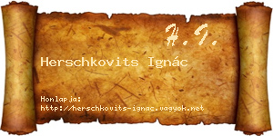 Herschkovits Ignác névjegykártya