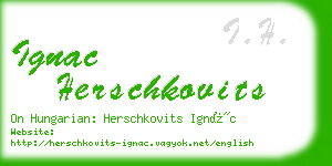 ignac herschkovits business card
